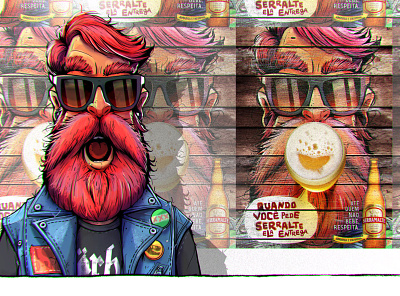 Character for the Serramalte Advertising advertising archive beard beer