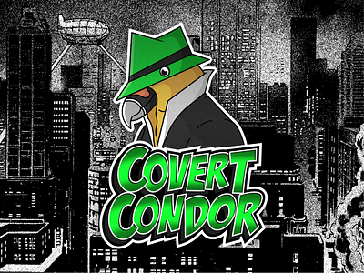 Covert Condor animal baton rouge bird black and white comic comic book condor design detective green illustration illustrator radical radical candor radical condor superhero texture vector