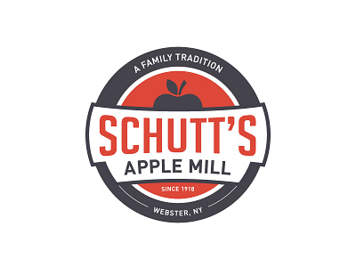 Schutt's Apple Mill apple brand emblem farm logo mill vintage