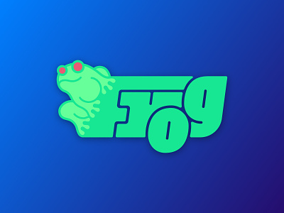 Frog Logo frog grid lettering logo