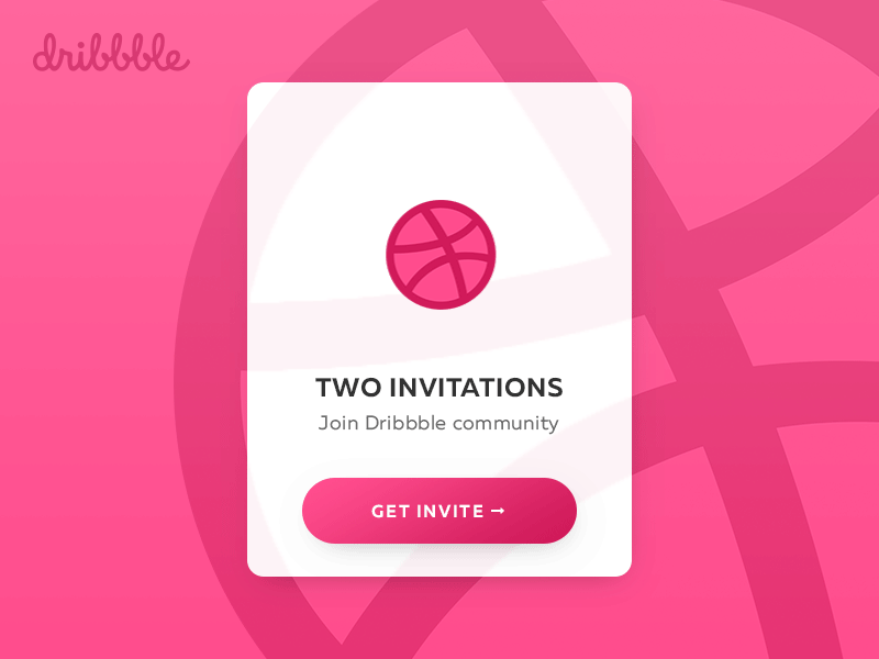 Two invitations animated animation ball design designer dribbble gif gradient invitations invite join play typography