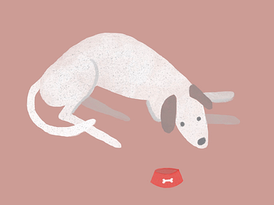Patience digital illustration dog dog illustration illustrator midcentury puppy texture