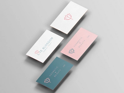 Visit cards - Lite Blossom branding card cosmetic design graphic identity logotype print