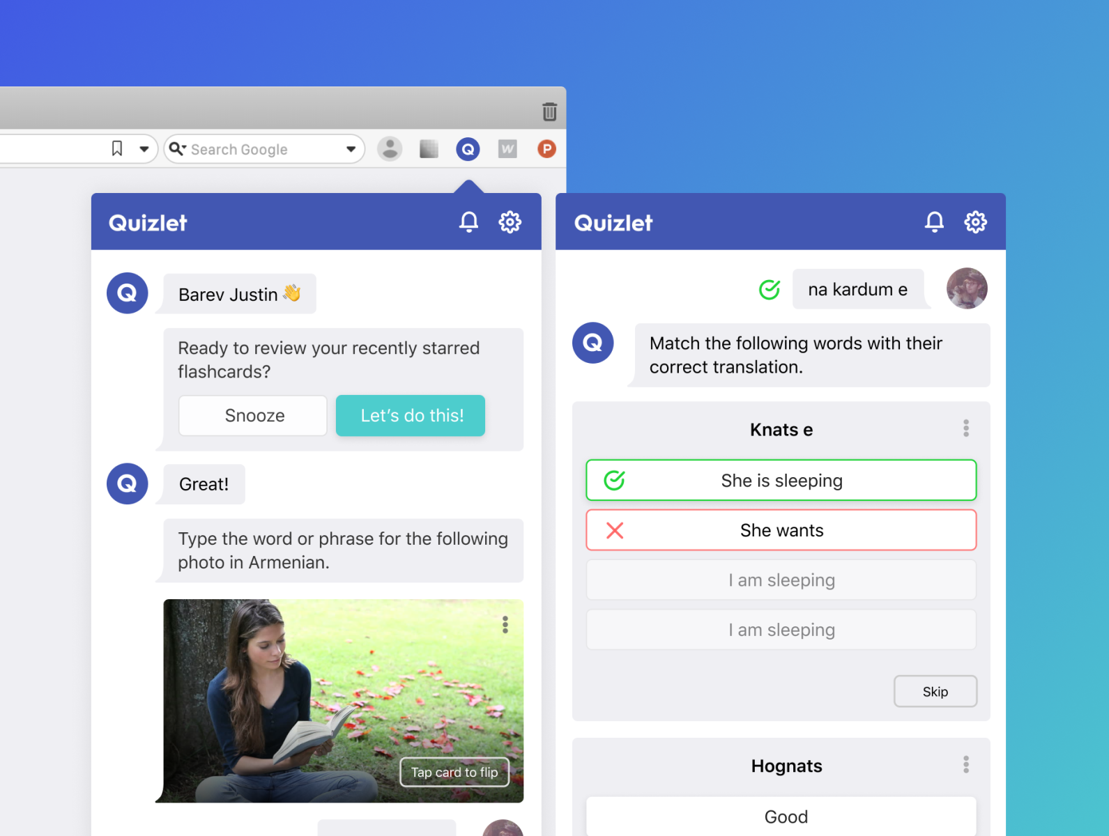 Quizlet Browser Extension Wishlist Mockup By Justin Houghton On