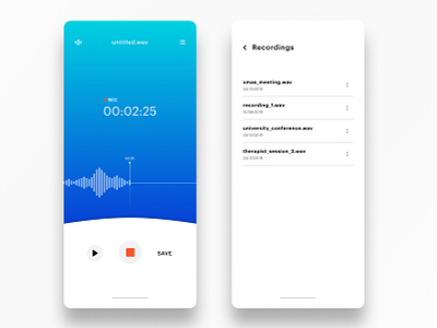 Voice Recorder app design ios mobile app notes recorder ui voice
