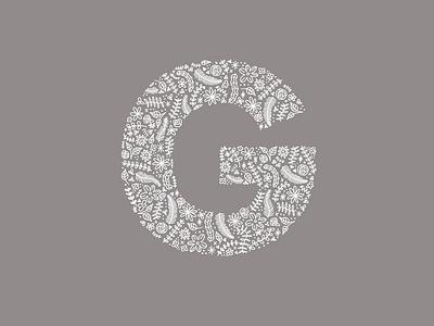 G doodle florals g gray illustration lettering lines procreate typography