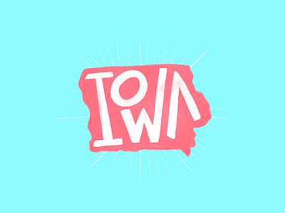 Iowa blue iowa lettering midwest pink procreate states typography usa