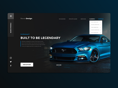 Daily UI #003 Mustang GT Landing Page 003 car challenge daily dailyui design landing landing page landing page design mustang page revondesign ui