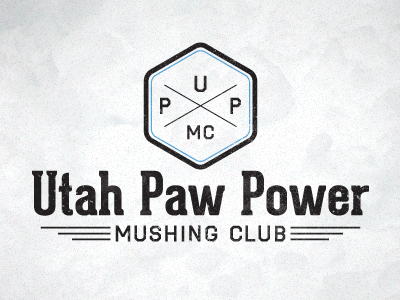 Utah Paw Power Logo Concept club dog illustrator logo mushing snow utah