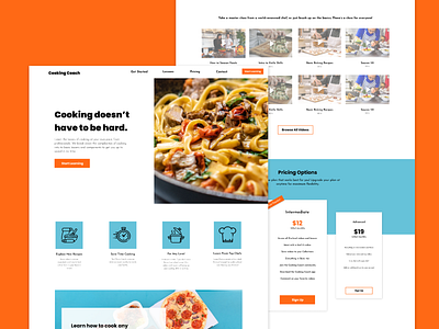 Cooking Coach- Website Mockup Design