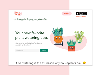 Plant Party App - Web Design and Branding app branding design layout plants screengrab ui ux website