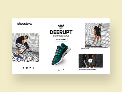 Adidas Deerupt design adidas adidas originals deerupt design dribbble instagram new shoe shoes shop social social media social media icons ui ui ux design uix ux design video webdesign website