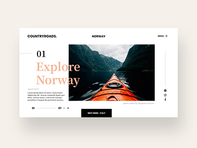 Travel page design boat canoe cold country design design agency front end media norway river social travel travelpage ui ui ux ui ux design ui designer ui ux ux design vidar