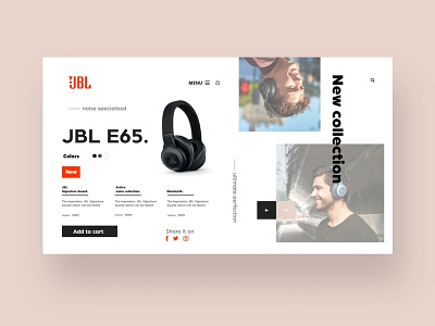 A concept design for JBL bluetooth color colors design head headphones jbl next noise phone pictures shop ui uiux ux web webdesign webshop