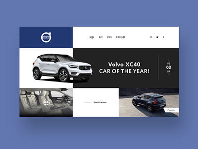 Volvo XC40 frontpage concept car cars design design art designer designs infinite media social socialmedia ui uiux uiuxdesign ux uxui volvo web webdesign webdesigner xc40