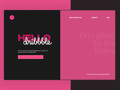 first shot dribbble hello pink ui