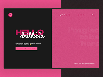 first shot dribbble hello pink ui