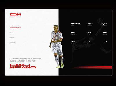 athlete concept page design fan made football soccer soccer player ui ux vitoria