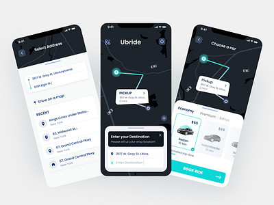 Ride Share App UI Concept 3d app appdesign delivery design minimal design modern design product design ride sharing taxi cab tracking app uber ride sharing app uberapp ui uiux ux