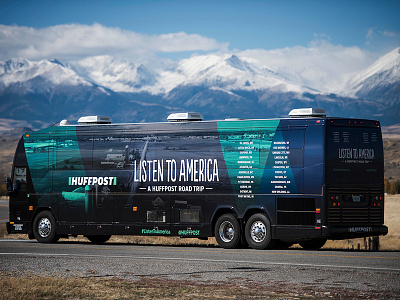 Listen To America | A HuffPost Bus Tour branding bus design bus tour huffpost stickers
