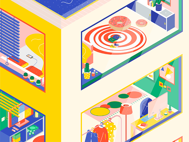 ISOMETRIC HOUSE 02 by Angela Chan on Dribbble