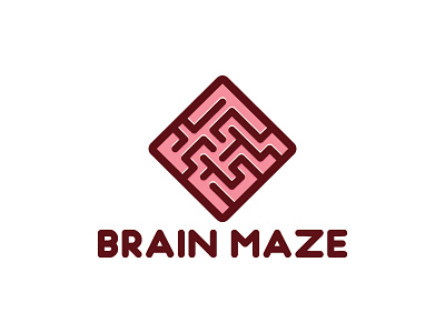 Brain Maze brain flat logo maze vector