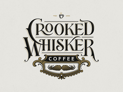 Crooked Whisker Coffee branding branding design coffee coffee bag coffee branding coffee logo custom logo customtype graphic design hand lettering logo logodesign logotype mustache mustache logo typography