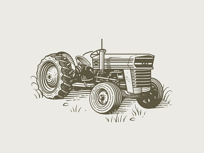 Sokol Blosser Tractor Illustration black and white drawing drawing ink etching illustration illustrations label illustration linework spot illustration tractor illustration wine illustration wine label wine logo