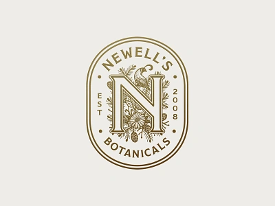 Newell's Botanicals badge badge design badge logo bird icon botanical logo branding cbd cbd branding cbd logo graphic design icon icon design illustration logo logo design logodesign