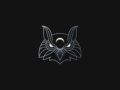 Owl Head Logo brand branding design icon illustration illustrator linework logo logo design logo designer logo mark logomark mark monoline monoline design moon owl vector