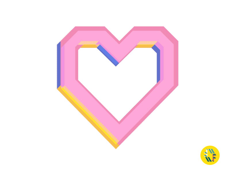 Happy Heart ❤︎ animated gif heart illustration retro valentine w flemming