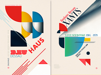 Tribute to Bauhaus "Xanti Schawinsky" & "Bauhaus Dessau" posters bauhaus digital graphic design illustration poster retro vector wflemming