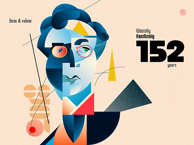 Wassily Kandinsky 152 years poster adobe illustrator bauhaus color digital faces geometric graphic design illustration people portrait poster retro typography vector wflemming