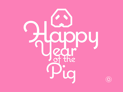 Happy Year Of The Pig retro poster adobe illustrator branding color graphic design illustration logo minimalistic poster retro typography vector wflemming
