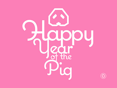 Happy Year Of The Pig retro poster