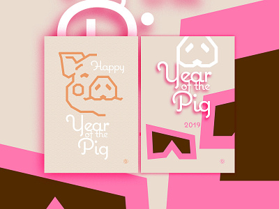 Happy Year Of The Pig in pink