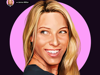 Portraits for onborading screens - Jenna Miller app illustration color design digital faces hand drawn illustration modern realism people ui wflemming woman