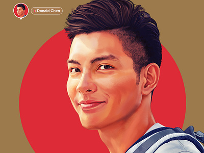 Portraits for onborading screens - Donald Chen app illustration color digital faces illustration illustrator people ui wflemming