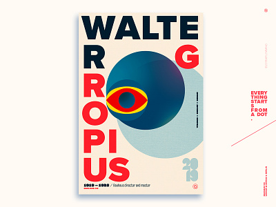 Walter Gropius - Celebrating Bauhaus 100 years bauhaus100 color digital geometric graphic design illustration poster typography ui vector wflemming