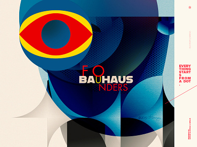 Bauhaus Founders - Celebrating the 100th Anniversary of BAUHAUS bauhaus bauhaus100 color digital faces graphic design illustration people portrait poster ui vector wflemming