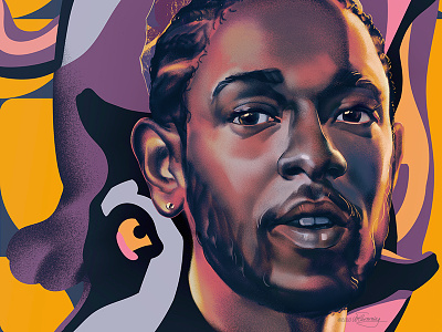 All The Stars black panther illustration kendrick lamar music oscars people portrait portraiture poster wflemming