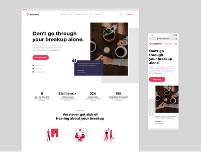 WEB | Datelove concept date design love responsive ui ux website