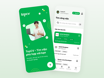 TopCV | Find Dream Job APP concept cv design job ui ux