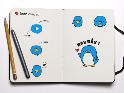 [Emoticon] Myclip concept design emoticon illustration penguin