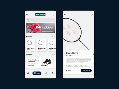 App | Yonex app badminton design ui yonex