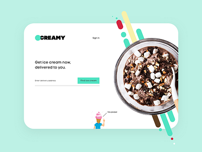 Landing Page dailyui dailyuichallenge delivery desktop desktop design home page ice cream landing page landingpage ui design ux ux design