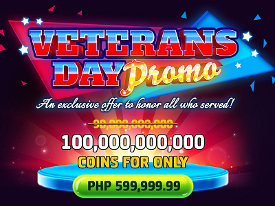 Popup Banner - Veterans Day banner casino game iap popup promo slots ui