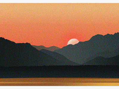 sunset illustration 插图 设计