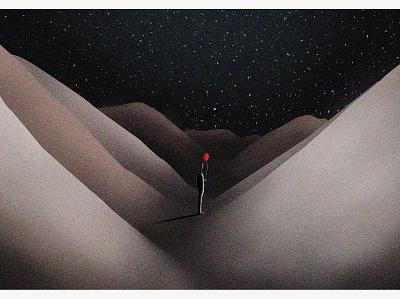 Red balloon illustration 插图 设计