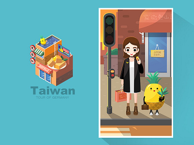 tour of Germany -Taiwan-1 food illustration map ui